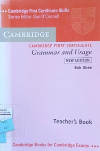 Cambridge first certificate grammar and usage new edition