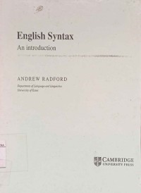 English syntax : an introduction